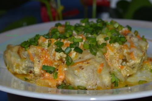 Минтай в сливках.