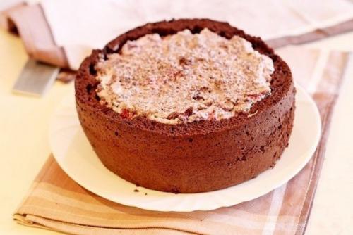 Шифоновый бисквит с вишней. 03