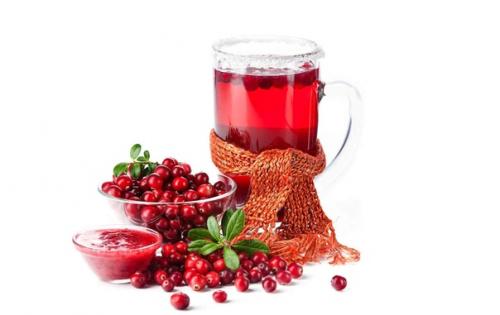 Компот из замороженной клюквы.