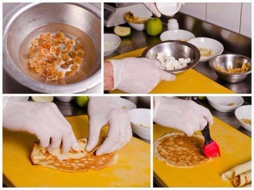 Блины с творогом и фруктами. 03