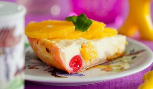 Творожная запеканка с фруктами. Творожная запеканка с фруктами.