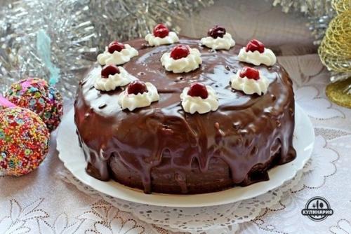 Шифоновый бисквит с вишней. 05