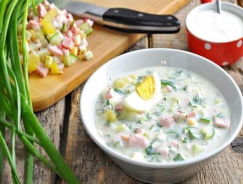 Окрошка Весенняя.  Ингредиенты: