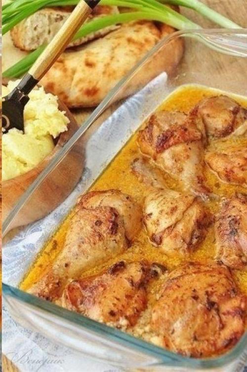 Острая курица в сливочном соусе.