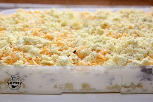 Салат Мимоза.  Ингредиенты: