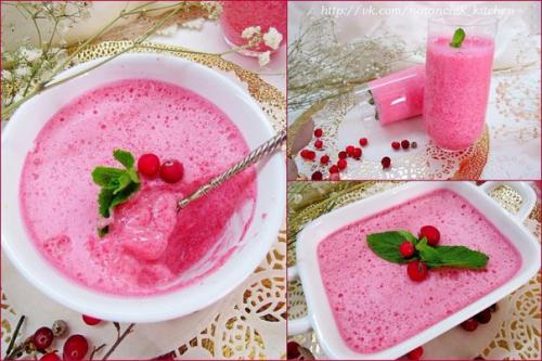 Постный клюквенный мусс.