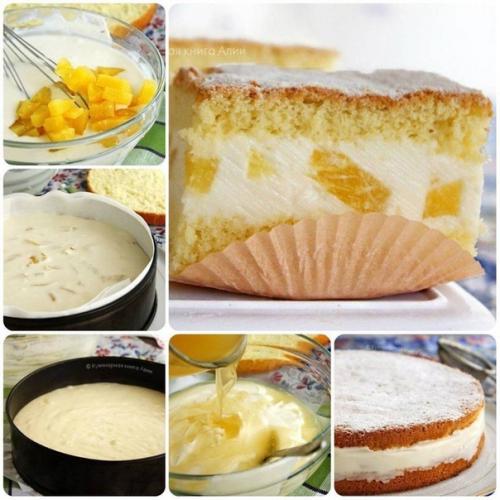 Торт с нежнейшим творожным кремом.