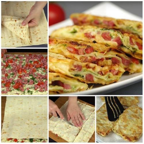 Вкусная закуска из лаваша. Вкусная закуска из лаваша.