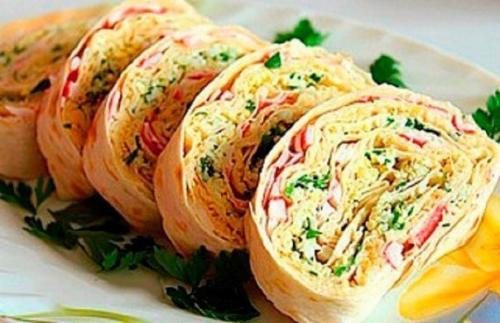 10 рецептов вкусных рулетиков из лаваша. 04