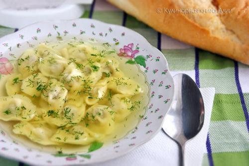 Дюшбара ( азербайджанские пельмени) и суп с пельменями. 06