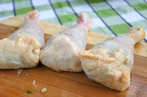 Куриные голени, фаршированные шампиньонами. 06