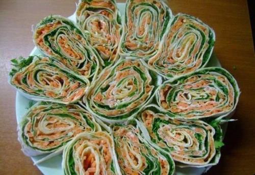 10 рецептов вкусных рулетиков из лаваша. 01