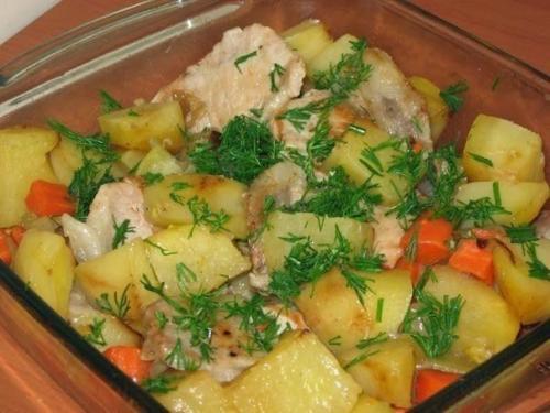 Свинина духовая с картошечкой.