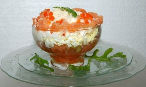 Слоеный салат с семгой. 08