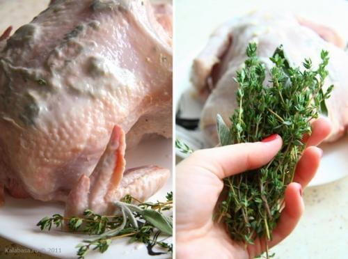 Курица с инъекциями белого вина и сливок. 05