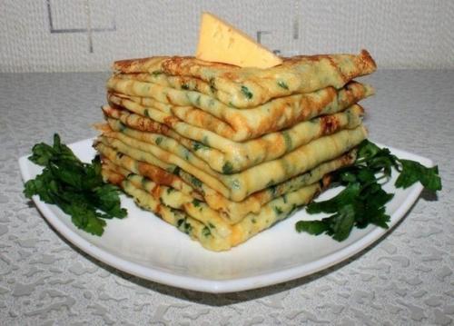Тонкие блинчики с сыром и петрушкой. 04 Тонкие блинчики с сыром и петрушкой. 04