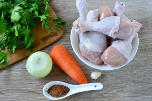 Куриные голени с луком и морковью. 01