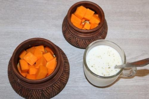 Курица с тыквой в горшочке. 02 Курица с тыквой в горшочке. 02