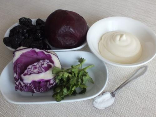 Салат Бордо.  Ингредиенты: 01