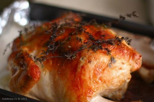 Курица с инъекциями белого вина и сливок. 07