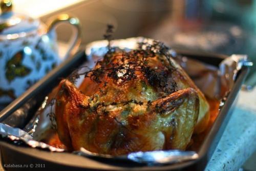 Курица с инъекциями белого вина и сливок. 08