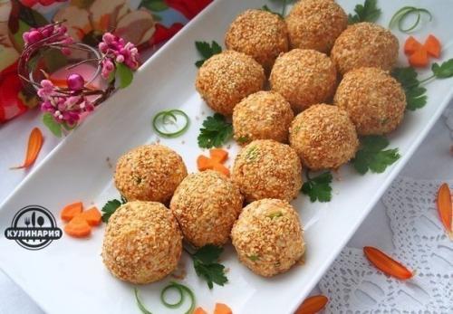 Салатные шарики А-ля Мимоза.
