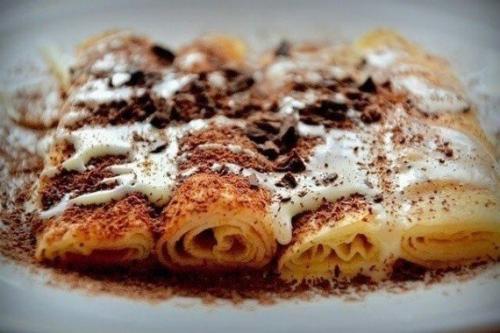 Сладкие блинчики на завтрак.