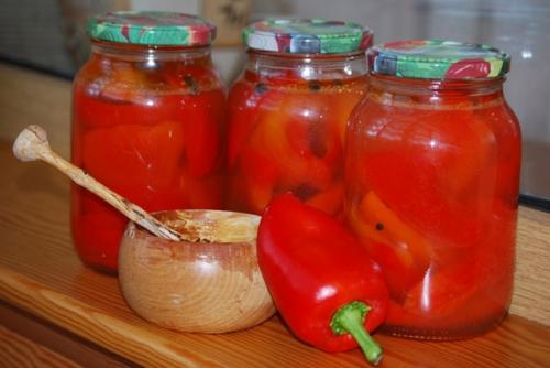 Консервированный перец в медовом маринаде. Консервированный перец в медовом маринаде.