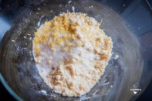 Пирог из полу - песочного теста с творогом и абрикосами. 03