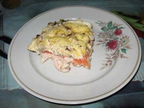 Куриная запеканка с грибами. 06