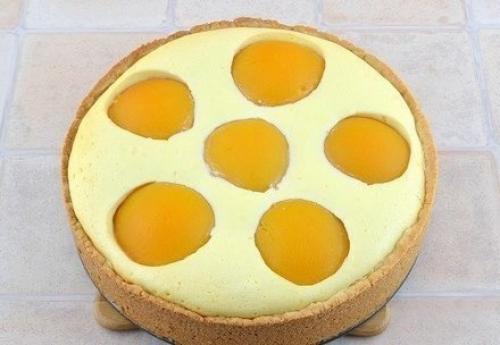 Обалденный творожный пирог с персиками. 08