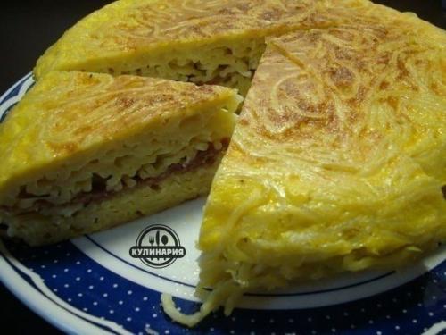 Омлет с макаронами. 02
