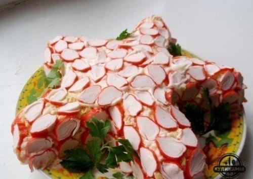 Топ - 6 салатов с крабовыми палочками.