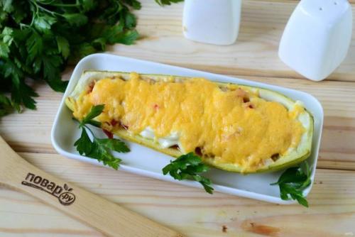 Кабачки, фаршированные куриной грудкой. 04 Кабачки, фаршированные куриной грудкой. 04