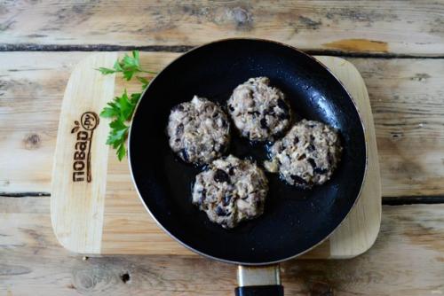 Котлеты из баклажанов с грибами. 06