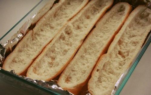 Багет, фаршированный курочкой и грибами. 01