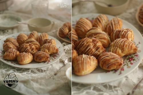 Профитроли с лимонно - ванильным кремом.