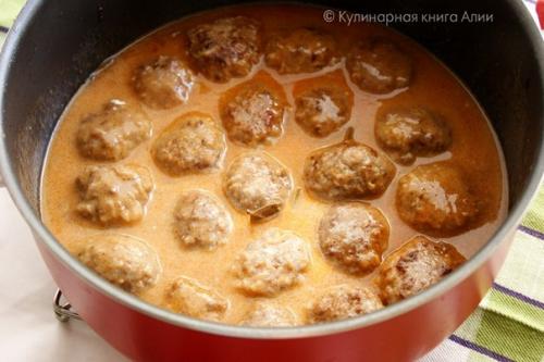 Тефтели в подливе.  Для тефтелей. 07