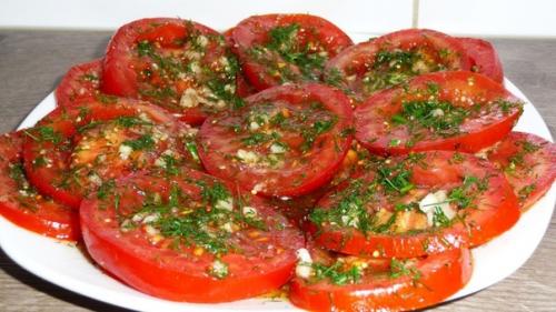 Маринованные помидоры за 30 минут.