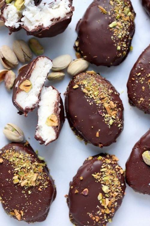 Шоколадные батончики с кокосом и фисташками. 01