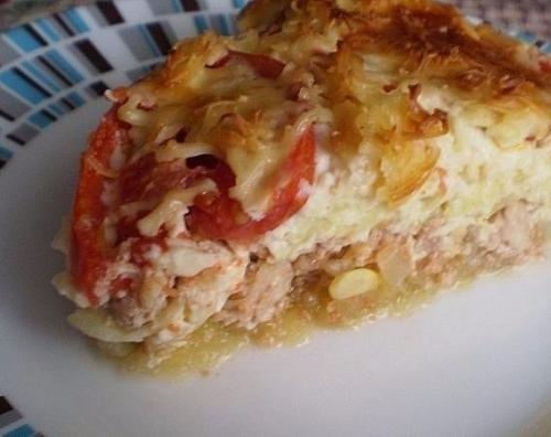 Нежная запеканка из кабачков.