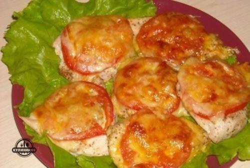 Куриное Филе под сыром и помидорами. 04