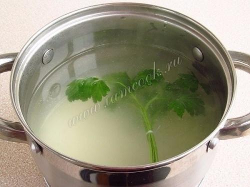 Куриный суп с плавленым сыром. 06
