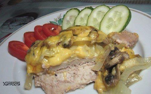 Мясо по-французски с грибами и сыром? 09
