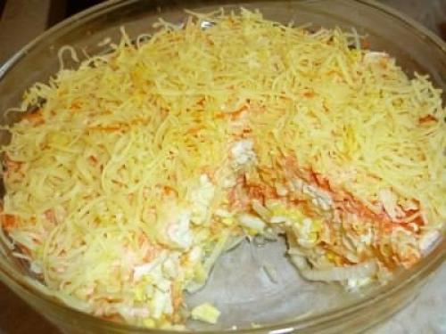 Салат Французский.  Получается быстро и очень вкусно.