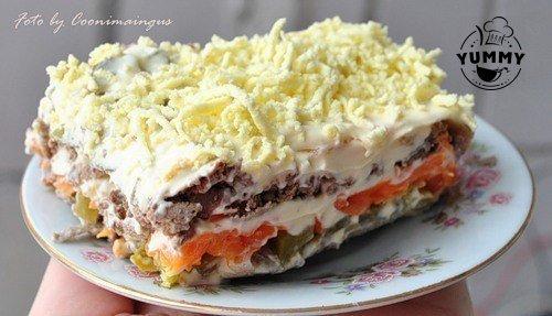 Салат слоёный Печёнкин. Салат слоёный Печёнкин.
