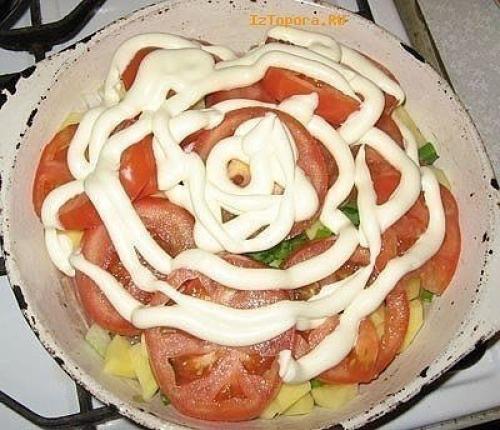 Тушеное мясо под сыром. 03
