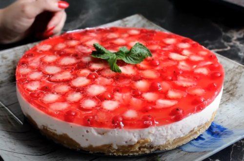 Обалденный чизкейк с клубникой без выпечки. 01 Обалденный чизкейк с клубникой без выпечки. 01