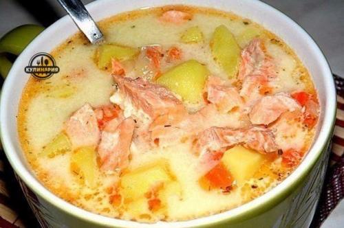 Финский суп с лососем и сливками.