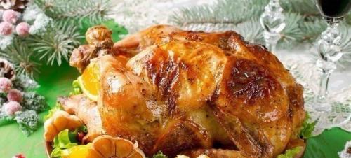 Курица, фаршированная апельсинами.